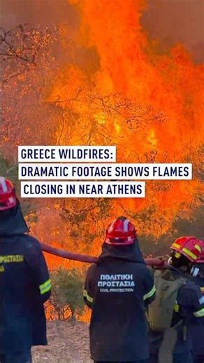 Greece Wildfires: Dramatic Footage Shows Flames Closing In Near Athens