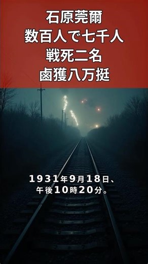 石原莞爾 数百人で七千人 戦死二名 鹵獲八万挺 #満洲事変 #石原莞爾 #歴史 #Shorts