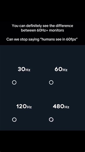 People still think we see in 60fps 😭 #fyp #techtok #monitor #60hz #fps
