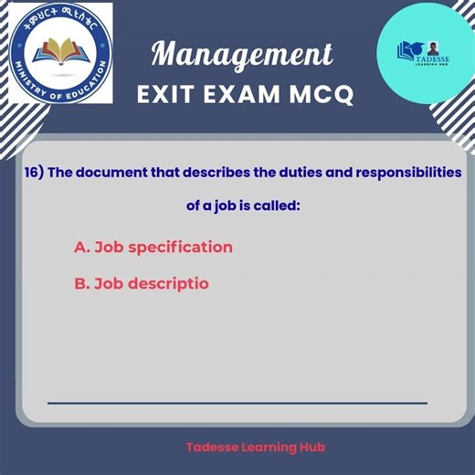 Management Exit Exam MCQ