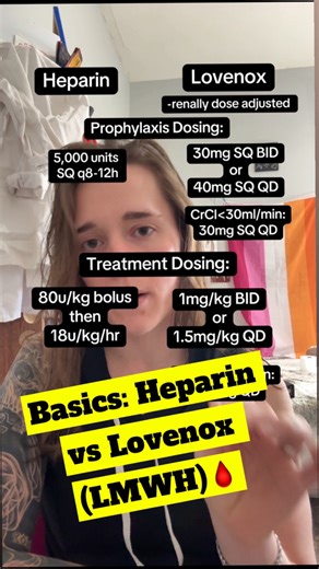 Basics: Heparin vs Lovenox (LMWH)🩸#doctor #pharmacist #pharmacy #teach #learn #grow #Science #kinetics | Dr. Kati Forbes, PharmD, RPh