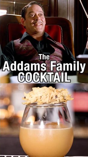 Halloween Cocktail with Brandy inspired by The Addams Family!