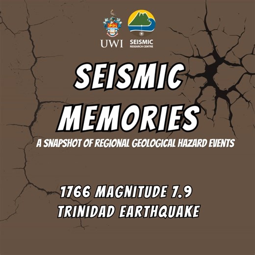 10K views · 61 reactions | #OnThisDay in 1766, the largest earthquake known to have impacted Trinidad and Tobago occurred. Earthquakes of this magnitude can occur at anytime in our region and we need to have plans in place, practice said plans often and be prepared for any event. - #earthquake #history #caribbean | UWI Seismic Research Centre | Facebook