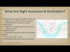 Special Topics in Astronomy - Right Ascension and Declination