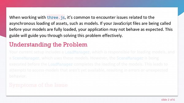 Ensure Your JavaScript Files Load After Models with three.js