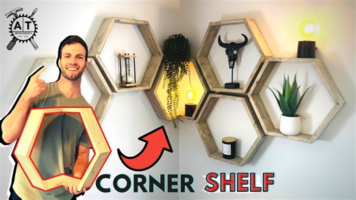Build these stylish honeycomb & corner shelves yourself
