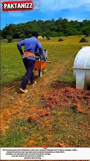 Genial oder einfach nur faul? Dieser Schubkarren-Trick ist zu lustig! 🚜😂 #funny #work #construction