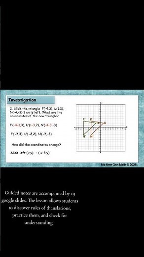 Translations in the Coordinate Plane Lesson | 8th Grade Math