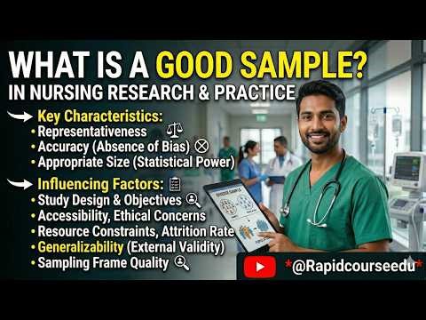 एक अच्छे सैंपल की खासियतें और नर्सिंग में सैंपलिंग को प्रभावित करने वाले फैक्टर्स H 55