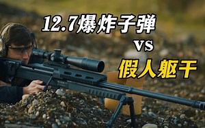 恐怖的12.7爆炸子弹，被击中后虽没炸开，但内部组织完全被搅碎！