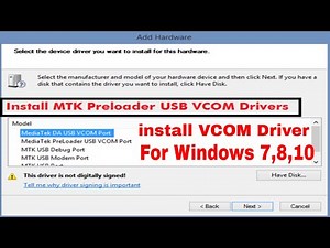 How to install Vcom USB Driver in Windows 10 64bit