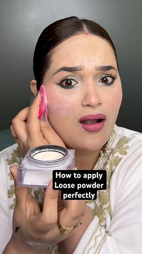 How to apply loose powder perfectly #loosepowder #tutorial