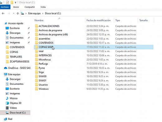 Realizar copias de seguridad - Portal de Clientes Siigo Software Contable y Administrativo