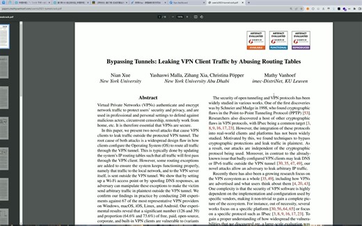 和我一起读论文《Bypassing Tunnels: Leaking VPN Client Traffic by Abusing Routing Tables》