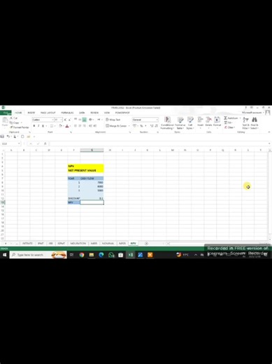 NPV Formula in Ms excel | https://www.youtube.com/@computeracademy14#creatorsearchinsights #computercourses2025 #npv #excelformulas #forYou