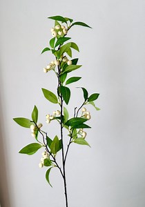 Artificial Greenery Stem With Cream Berries Faux Leafy Branch for Wreaths, Arrangements & Home Décor, DIY Wedding Flowers - Etsy