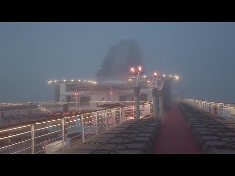 Cruise Ship Sailing in Fog & Fog Horn Sounds (Celebrity Summit)