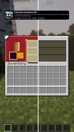 Colourful containers GUI: Best GUI Minecraft Texture Pack #minecraft #texturepack #shorts #mc