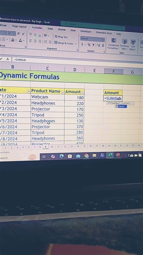 Dynamic Formulas in ms excel #excel #shorts #technicalgyan