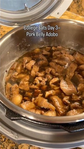 Instant Pot Pork Belly Adobo— College Eats Day 3