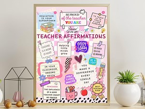 Teacher Affirmations Wall Art, Teacher Quotes, Teacher Wall Decor, Inspirational Gifts, Teacher Posters, School Teacher Print, Teacher Gifts - Etsy