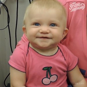 148K views · 773 reactions | This adorable baby, who has sensorineural hearing loss, was all smiles when she put on her first hearing aid and heard her parents' voices more clearly for the first time. | Scary Mommy | Facebook