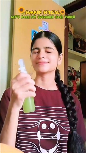 diy cucumber🥒face toner🌻|| pihu lifestyle ||#shorts #skincare