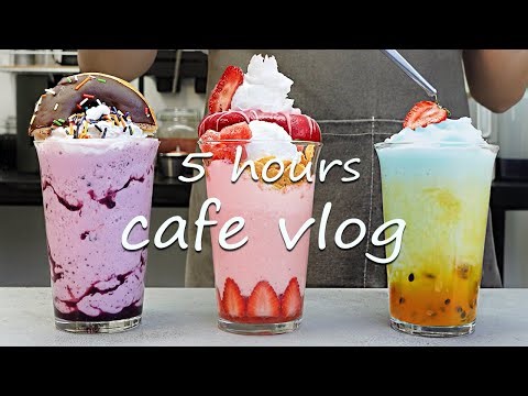 🤍When I'm Tired, I Heal With ASMR Drinks/Leisure During Weekend🌷5 Hours Vlog/ASMR/카페브이로그/no bgm