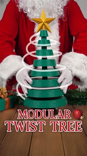 Titan3D | Massive 3D Models on Instagram: "3D print your own Christmas Tree? Yes please! 🎄 These twist-together trees come in multiple styles, take minutes to assemble, and look awesome at any scale! Print huge, print tiny, mix colors, go wild! Printed easily on anything from an A1 mini to the full H-series lineup. No supports needed! Files are available now on MakerWorld or at Titan3D MakerWorld Model: 2130440 Filaments for Titan3D Modular Twist Tree: #Bambulab PLA Basic Mistletoe Green #Bambu