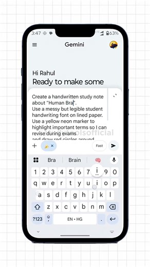 Gemini से बनाएं Graphic Handwritten Notes 😍 | Students Must Try
