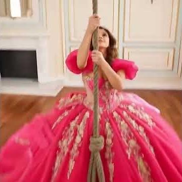 🌸💫🌺 Beautiful trending new pink Cinderella wedding dresses #fairy flying in the sky 🌠 New design #yt