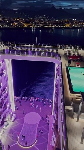 Our evening view from the promenade on MSC World Europa 🌙