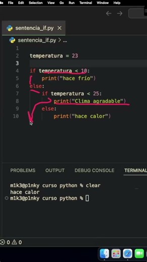 Siguiendo el flujo de if´s anidados en python.