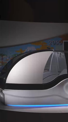 The “Mirai Human Washing Machine” envelopes its user in a bubble-like device while it fills with water and displays soothing visuals alongside the user’s own vital signs. | New York Post