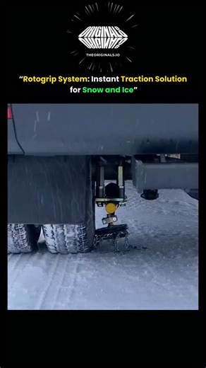 The Curious Core on Instagram: "This video demonstrates the Rotogrip automatic tire chain system, a mechanical solution designed to instantly improve traction on icy or snowy roads. When activated from inside the cab, a spinning disk deploys short chain segments beneath the drive tires, giving the vehicle immediate grip without stopping. Used primarily on heavy trucks, emergency vehicles, and snowplows, Rotogrip offers on-demand traction, reduced wear compared to traditional chains, and safer wi