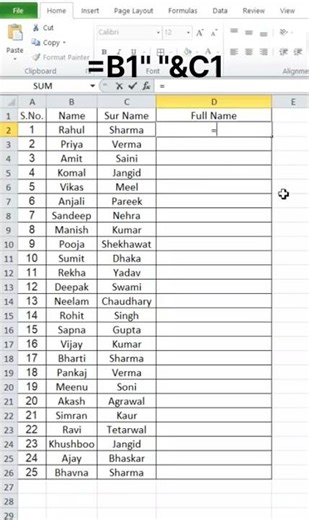 How to Combine First and Last Names in Excel (Fast & Easy!) #computer #excel #formula #msoffice