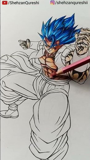 Drawing Gogeta From DBL Using Pencil Colors