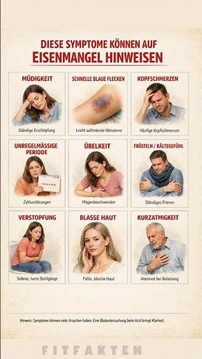 Warnzeichen für Eisenmangel – diese Symptome solltest du kennen.
