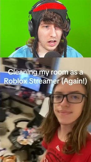Cleaning My Room As A Roblox Streamer (Reaction) #roblox #shorts | ‪@powEnvy‬