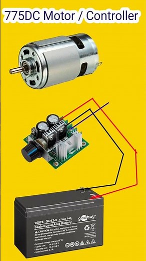 775 DC Motor & Speed Controller Connection ⚙️| DIY High Speed Motor Setup #shortsfeed #rgexperiment