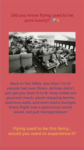 ✈️ When flying was fancier than a 5-star hotel ⭐️✨#AviationHistory #1950s #LuxuryTravel