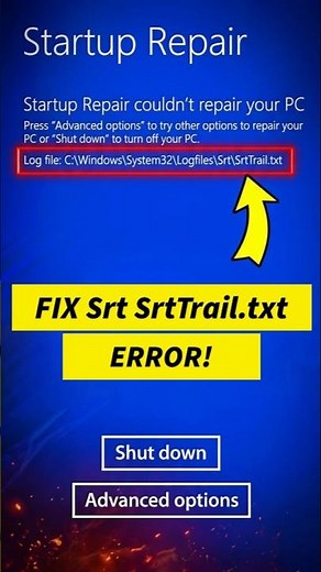 Fix C:\\Windows\\System32\\Logfiles\\Srt\\SrtTrail.txt Error