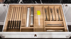 The Nearly Invisible Pool Noodle Hack That Keeps Kitchen Drawer Organizers In Place - Hunker