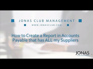 Accounts Payable - How to Create a Report in AP that has all my Suppliers