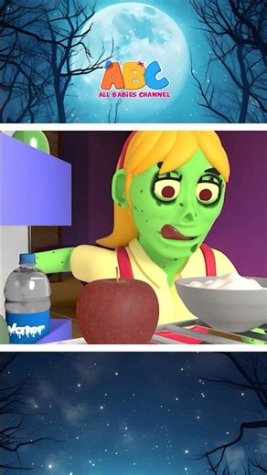 4 Zombies Woke Up Hungry For A Midnight Snack #shorts #halloweensongs #allbabieschannel