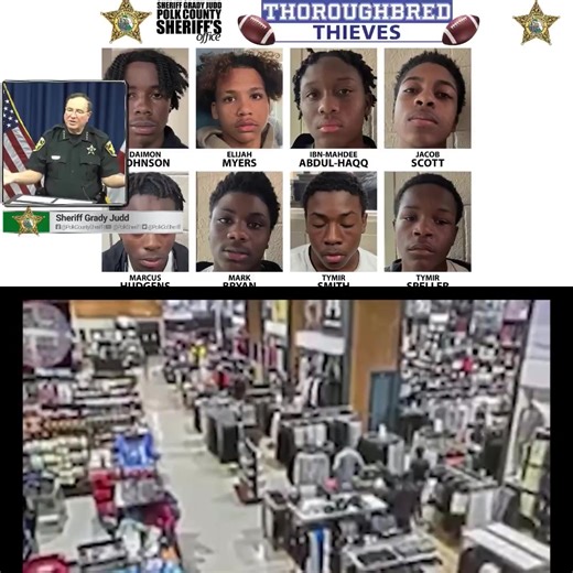 NEW: 8 teens from Philadelphia arrested in Florida after stealing thousands of dollars of merchandise from a Dick's Sporting Goods. The teens were in town for a youth football tournament and thought they could get away with the crime. The store manager called deputies while the theft was in progress. The teens were caught on camera putting the merchandise in bags in the middle of the store before two of them walked out with them. The teens, all aged 14 or 15, were supposed to have their champion