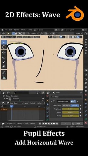 How to Animate Anime Crying with Blender Effects #shorts