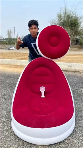 😲Unboxing 2-Pack PVC Floating Sofa with Footrest – Real Comfort Test!🔥#shortsfeed