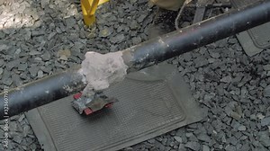 Gas leak repair pipe accident old pipeline flammable fire danger