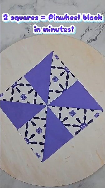 2 Squares = 1 Pinwheel Block, in Minutes! 🌀 #shorts